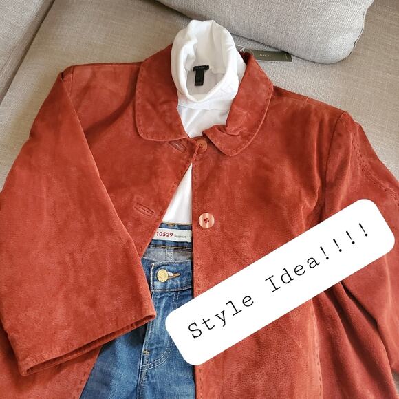 Coldwater Creek suede swing style jacket sz PL - Picture 9 of 9